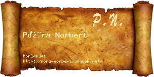 Póra Norbert névjegykártya